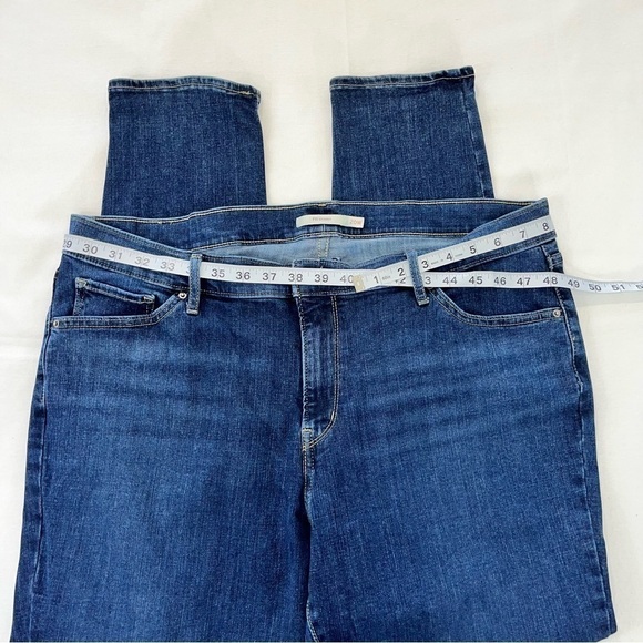 LEVIS WOMENS 711 Skinny Jeans Destructed Destroyed High Rise Sz 20 Dark  Wash - Picture 8 of 11